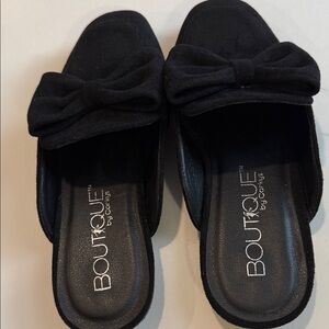 Corkys Black Bow Mules